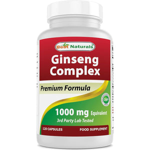 Best Naturals Ginseng Complex 1000 Mg 120 Capsules (120 Count (Pack of 1))