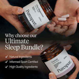Puresport Ultimate Sleep Bundle | 1 X Ultra Magnesium (90 Capsules) & 1 X Unwind Nootropic (60 Capsules) | Improved Sleep Quality | Reduced Stress | Optimised Cognitive Performance | Supports Recovery