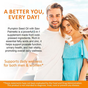 2Pack Pumpkin Seed Oil Capsules,600 Softgel Pumpkin Seed Extract | 2 in 1 Pumpkin Seed Oil with for Hair Growth, Cold Pressed, Supports Hair, Heart,Pumpkinseed Herbal Supplement