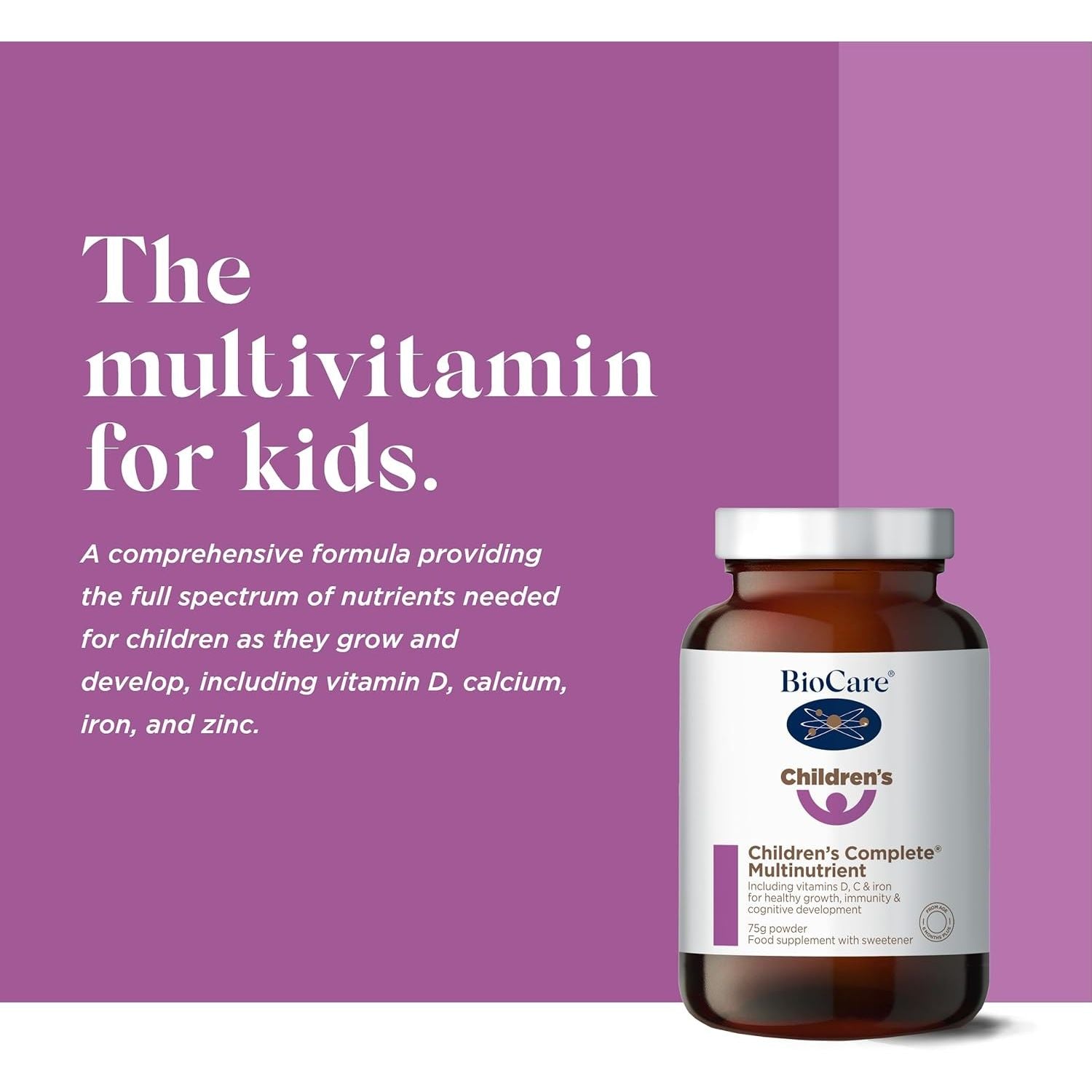 Biocare Children'S Complete Multinutrient | for Healthy Growth, Cognitive Development, Strong Bones & Immunity - 75G