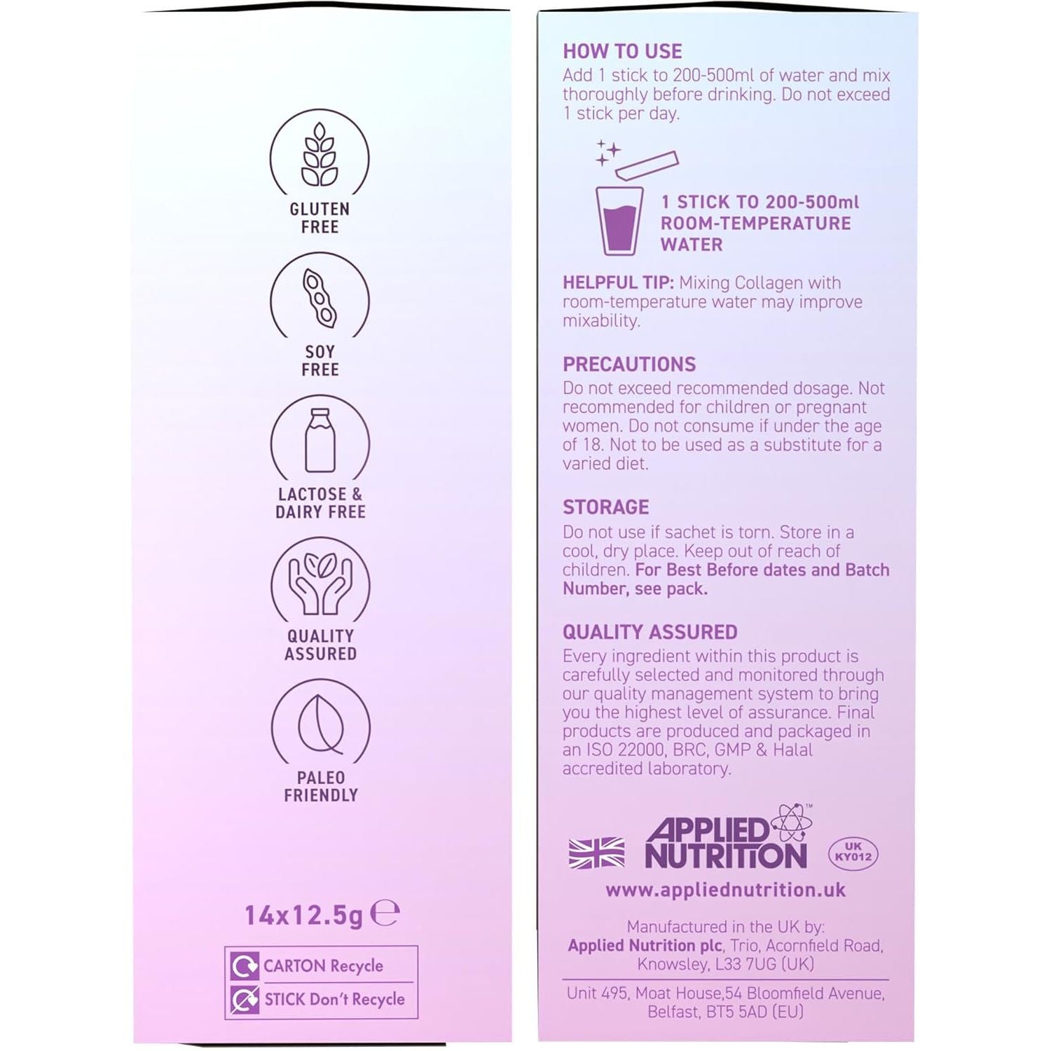 Applied Nutrition - Coleen Rooney - Marine Collagen - Anti-Aging Formula - Best Skin Rejuvenation - Best Joint Support - Radiant Complexion - (14 Sachets - 12.5G Each) (Strawberry)