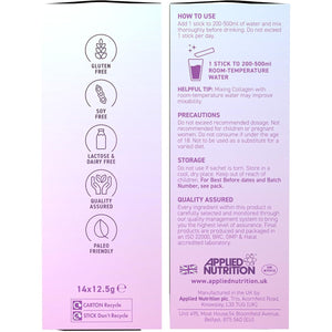 Applied Nutrition - Coleen Rooney - Marine Collagen - Anti-Aging Formula - Best Skin Rejuvenation - Best Joint Support - Radiant Complexion - (14 Sachets - 12.5G Each) (Strawberry)