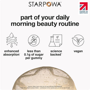 Starpowa Collagen Gummies for Women - Health & Skin Supplements for Healthier Skin, Joints, Hair & Nails - Vitamin C, Hyaluronic Acid & Bamboo Silica - Boosts Collagen Production - Lemonade, 60 Chews