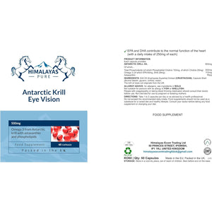 Himalayas Pure Antarctic Krill Eye Vision Omega 3 Marine Oil 60 Gel Capsules (500Mg)