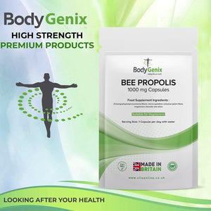 Bodygenix Bee Propolis Capsules - 1000Mg Antioxidant Antibiotic Boost Immune System Natural Food Supplement - 60 Caps 2 Month Supply
