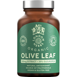 Organic Olive Leaf Extract 500Mg | Standardised for 20% Oleuropein | 120 Vegan Capsules | Made in the UK