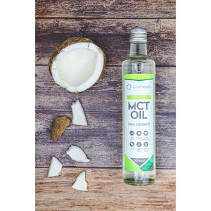 Pure Organic MCT Oil Glass Bottle, Triple Steam Distilled, Premium 100% Coconut Zero Palm Oil, Perfect for Keto Diets, IF (Fasting) & Bulletproof Coffee, Non-Gmo (C8/C10)
