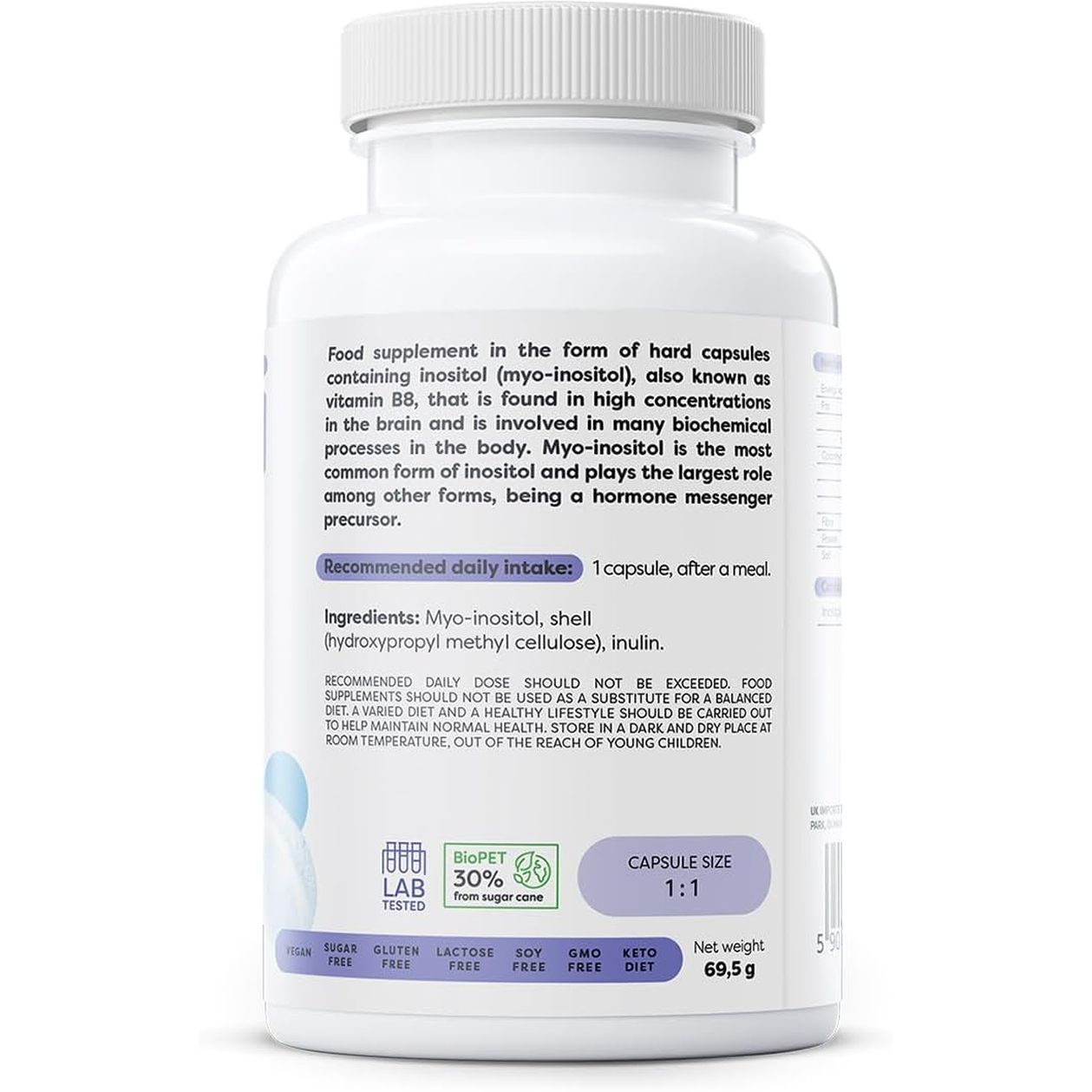 Osavi Inositol 600 Mg – 100 Vegan Capsules | Supports Biochemical Processes in the Body, Involved in Hormone Regulation | Myo–Inositol for Brain Health and Wellbeing