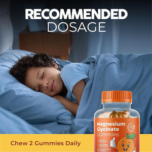 Magnesium Kids Gummies - Joint, Muscle, and Bone Support, Promotes Memory and Focus, Healthier Blood Sugar Levels - Magnesium Glycinate