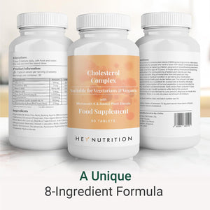 Hey Nutrition Cholesterol Complex Supplement - with Plant Sterols & Pine Bark Extract - Advanced Cholesterol Support - 90 Tablets/30 Servings - Non-Gmo, Vegan