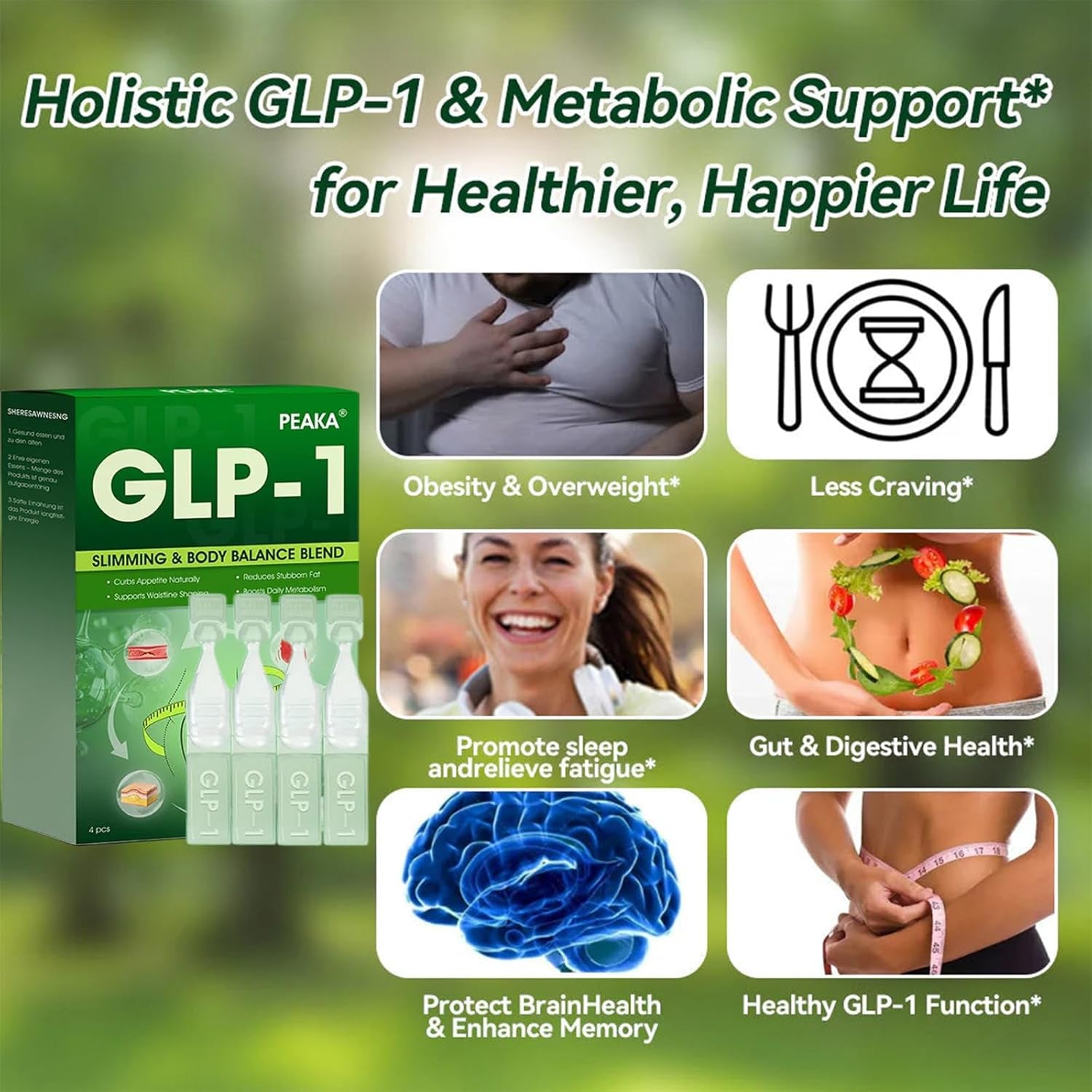 Peaka Oral Solution, Advanced GLP-1 Drops, Peaka GLP-1 Weight Loss Oral Solution, Natural Advanced Body Care, Gut & Digestive Immune & Energy Support (2 Bottle)