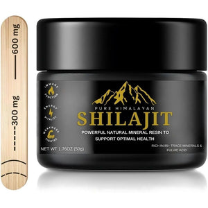 Pure Himalayan Shilajit Resin - 50G | Authentic, Natural Mineral Pitch from the Himalayan Mountains | Gold Grade 100% Pure, Rich in Fulvic & Humic Acid | Potent Energy & Stamina Booster