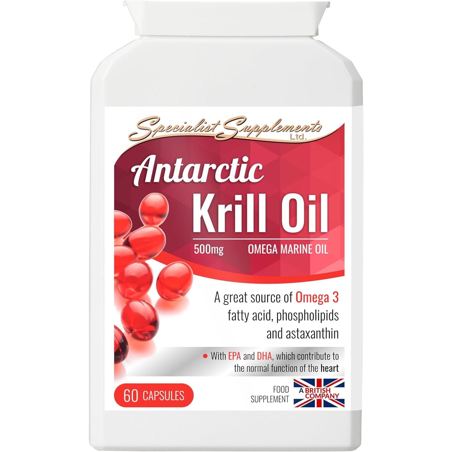 Specialist Supplements Antarctic Krill Oil, 60 Gel Capsules