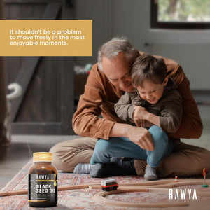 Rawya Black Seed Oil - 120 Softgel Capsules, Cold-Pressed Nigella Sativa, Pure Black Cumin Seed Oil, Rich in Omega Fatty Acids, Cumin Seeds for Radiant Skin & Hair Nourishment - 500Mg Each