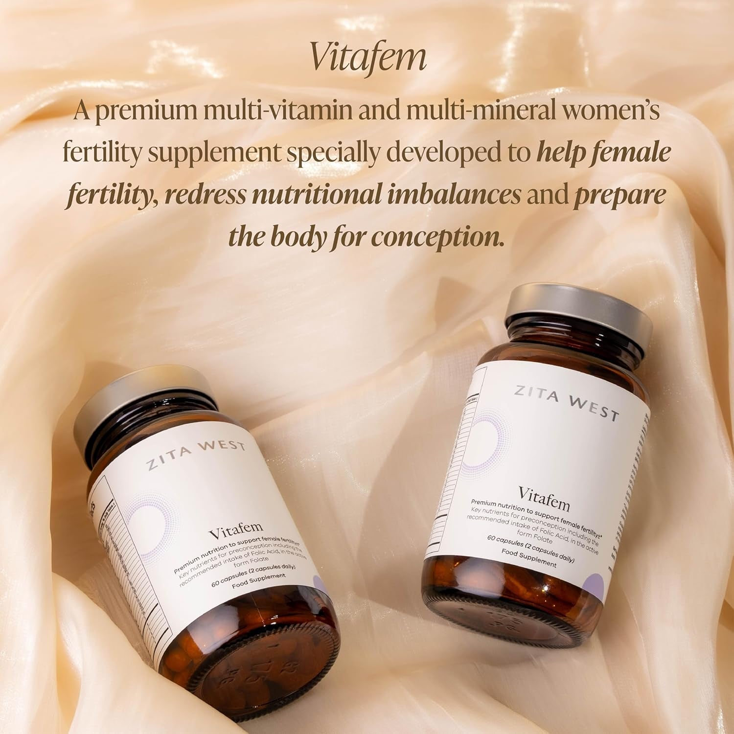 Zita West Couple Bundle - Vitafem & Vitamen Multivitamins - 60 Female Caps & 30 Male Caps (1 Month Supply)