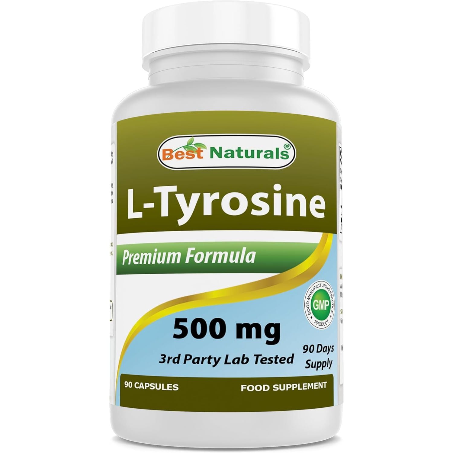 Best Naturals L-Tyrosine 500 Mg 90 Capsules (90 Count (Pack of 1))