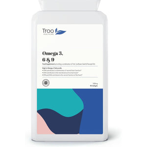 Troo Health Care Omega 3 6 9 Fish Oil 1000Mg 90 Softgel Capsules - Essential Fatty Acids Including EPA, DHA & ALA for Daily Brain, Vision, Heart, Cholesterol, Pregnancy Support