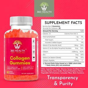 Brighter Eyes, Stronger Nails, Shiny Hair. 60X Vegan, Plant Based Collagen Gummies. Gluten Free. Delicious Strawberry Flavour. Contains Biotin + Vitamin C.