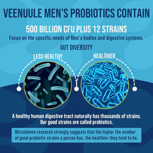 500 Billion CFU Probiotics for Men, 12 Diverse Strains Probiotics for Gut Health with Cranberry, Turmeric, Goji, for Digestive & Immune Health, Shelf Stable (60 Count (Pack of 1))