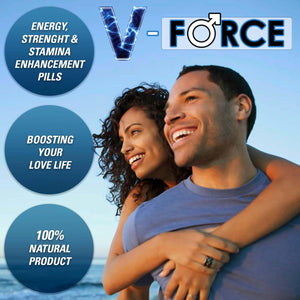 V-Force 30 Pills 100Mg - Boosted Stamina & Performance for Men - Stronger, Harder & Enhanced Firmness - Natural Male Food & Herbal Supplement for Prolonged Results