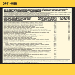 Optimum Nutrition Opti-Men Multi-Vitamin Supplements for Men with Vitamin D, Vitamin C, Vitamin B6 and Amino Acids, Unflavoured, 60 Servings, 180 Capsules
