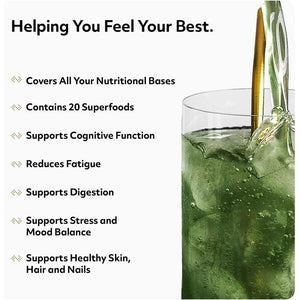 Protein Works - Super Greens Extreme , 150+ Health Benefits , 41 Active Ingredients , Vegan & Gluten Free , No Added Sugar , 41 Servings , Apple & Lemon Twist , 500G