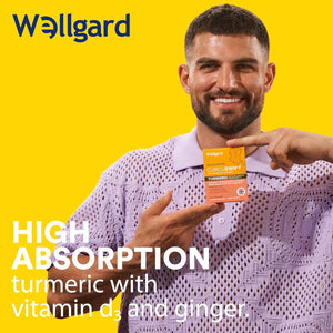 Wellgard Curcuswift Turmeric - High Strength Turmeric Supplement, Curcumin with Vitamin D3 & Ginger for Immune Support & Bone Health