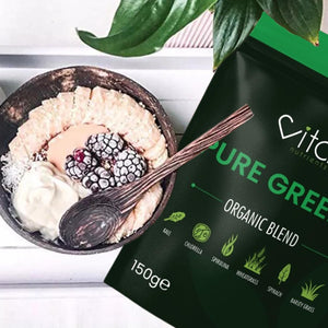 Pure Greens Superfood Powder 150G - Premium Organic Blend of 6 Plant Based Super Greens - Vegan & Gluten Free - Vitamin Fibre & Mineral Rich Formula - Made in the UK