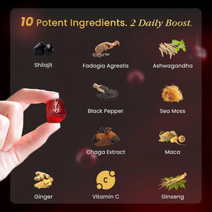 Beepwell Shilajit Gummies – Enhanced Strength Gummies for Overall Wellness, Naturally Sweetened Vegan Gummies – Natural and Pure – 60 Gummies – Cherry Flavored