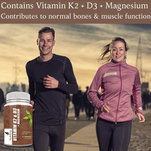 Vitamins D3 K2 Capsules - 3000IU Vitamin D3, 150Mcg VIT K2 (MK-7) - Made in UK by Nutrizing - Supports Maintenance of Immune System & Contributes to Normal Bones