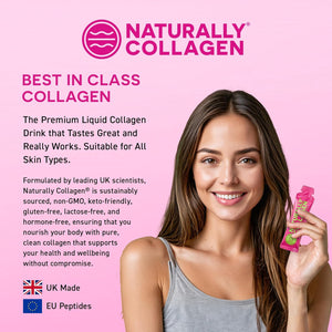 Naturally Collagen - 8000Mg of Premium Liquid Marine Collagen Supplement for Women & 180Mg Vitamin C for Healthier Skin, Hair & Nails - Clean & Natural - 15Ml Sachets - 14 Day Course - UK Made