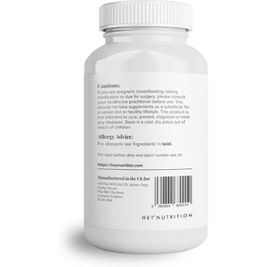 Hey Nutrition Collagen Complex Hyaluronic Acid & Sea Kelp Vitamin E, C, Biotin - Healthy Nails, Skin, Hair Joints Metabolism - Type 1 Marine Supplement - Non GMO, 60 Capsules