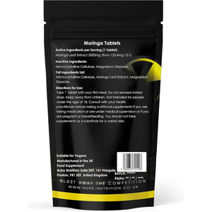 Nuke Nutrition Moringa Tablets 2000Mg - 60 Tablets - Pure Moringa Oleifera Supplement Rich in Antioxidants like Quercetin & Vitamins A, C & B6 - Moringa Leaves Extract - Easy Swallow & Vegan