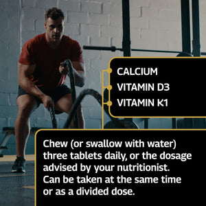 Healthspan Elite Calcium Complex 1,200Mg | 120 Tablets | All Blacks Official Partner | Added Vitamin D3 and Vitamin K1 | Bone Health | Vanilla Chewable Tablets | Informed Sport Accredited | Vegetarian