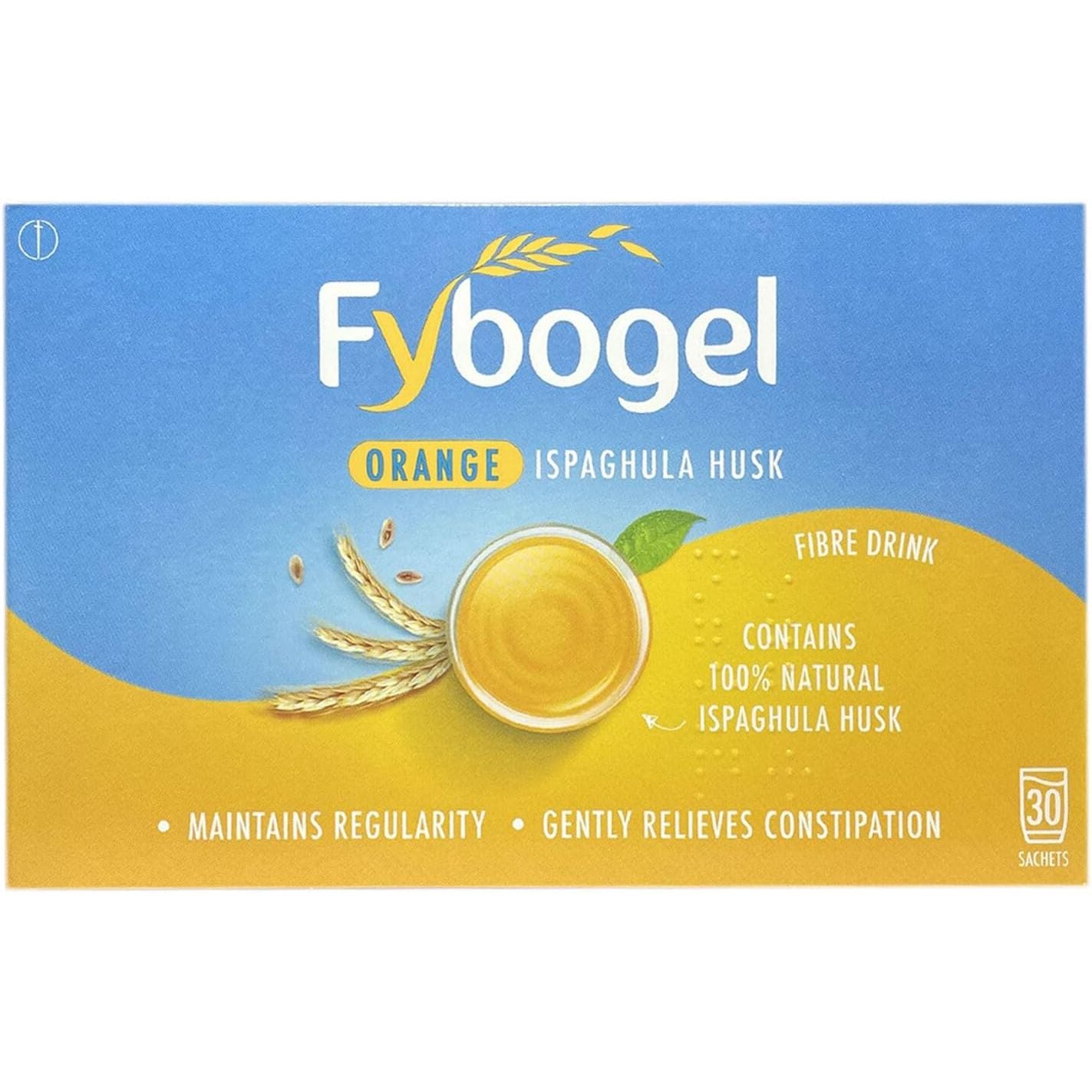 Fybogel Hi-Fibre, Orange, 30 Sachets X 4, 120 Total, Ispaghula Husk, Constipation Relief, Softening Relief, Fibre Supplement, Easy to Use, Natural, Laxatives, Digestion and Nausea