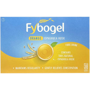 Fybogel Hi-Fibre, Orange, 30 Sachets X 4, 120 Total, Ispaghula Husk, Constipation Relief, Softening Relief, Fibre Supplement, Easy to Use, Natural, Laxatives, Digestion and Nausea