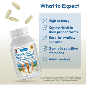 Andrew Lessman Circulation & Vein Support for Healthy Legs 60 Capsules - High Bioactivity Diosmin, Butcher'S Broom, Visibly Reduces Swelling & Discomfort in Feet, Ankles, Calves, Legs