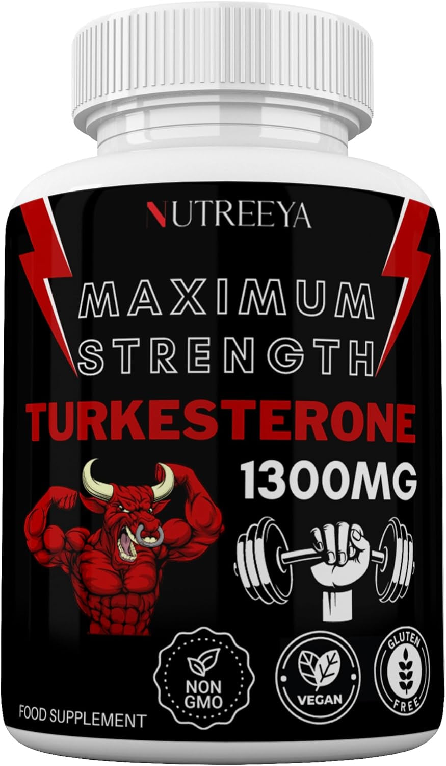 Turkesterone -1300Mg Max Strength Ajuga Turkestanica Extract, Vegan, Gluten Free, (Not Turkesterone Capsules) (Pack of 1 (60 Pills))