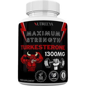Turkesterone -1300Mg Max Strength Ajuga Turkestanica Extract, Vegan, Gluten Free, (Not Turkesterone Capsules) (Pack of 1 (60 Pills))