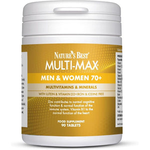 Nature'S Best Multi-Max Multivitamin for Age 70+ - Advanced Support with Vitamin C, D and Calcium for Immune Support & Bone Health for Seniors - UK Made - 90 Tablets (3 Months' Supply)