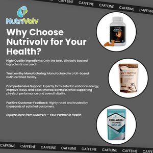 Caffeine 200Mg Tablets for Energy Boost, Mental Focus, Alertness, Weight Loss & Increase Workout Performance | Vegan