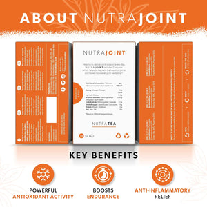 NUTRAJOINT - Joint Care Tea | Helps Improve Mobility & Flexibility - with Turmeric, Green Tea & Black Pepper - 20 Enveloped Tea Bags - by Nutra Tea