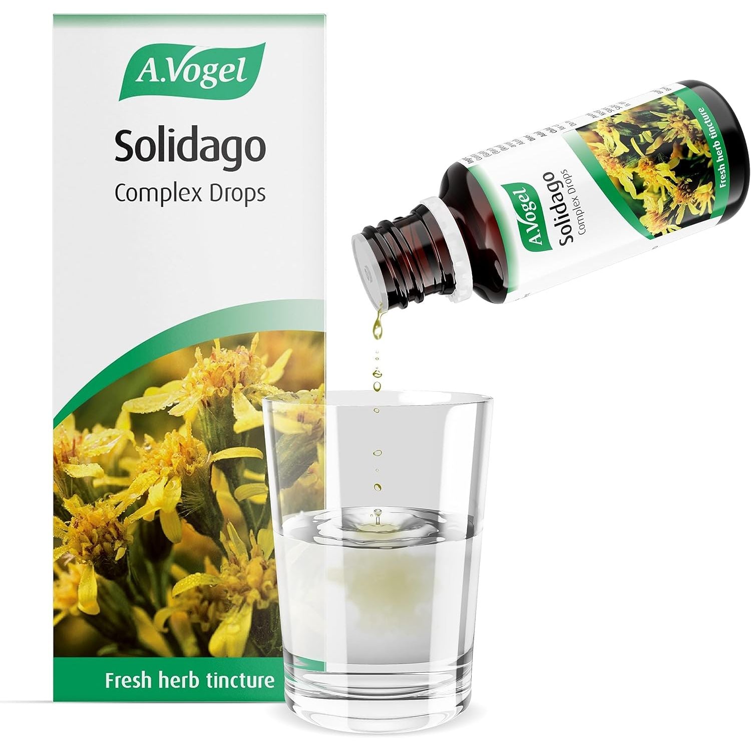 A.Vogel Solidago Complex Drops | Botanical Food Supplement | Fresh Herb Tinctures of Solidago, Birch, Horsetail & Restharrow | Suitable for Vegans | 50Ml