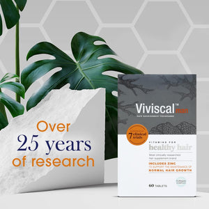 Viviscal Hair Supplement for Men, Natural Ingredients with Rich Marine Protein Complex Aminomar C, Zinc & Flax Seed, Contributes to Healthy Hair Growth, Pack of 60 Tablets, 1 Month Supply, 1 Pack