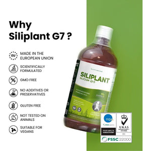G7 Siliplant Improved Formula. Liquid Silica Supplement Collagen Booster, Strengthens Bones and Joints Supplements, Boosts Skin Elasticity. 33-Day Treatment.