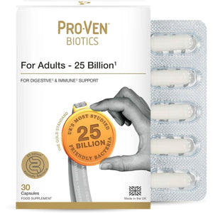 Pro-Ven Probiotics for Adults | Digestive Health & Immune System Support | 25 Billion CFU & Multivitamin Supplement | High-Strength Gut Support | 30 Capsules