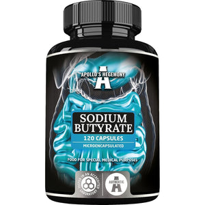 Sodium Butyrate High Dose 570 Mg (30% Butyric Acid), 120 Vegan Capsules, 4 Month Supply, Sodium Supplement to Support Intestinal Barrier Regeneration and Overal Gut Health - by Apollo'S Hegemony