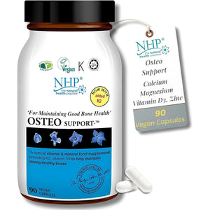 NHP Advanced Osteo Support - Multivitamin Supplement for Healthy Bones with Calcium, Magnesium, Vitamin D3, Zinc, and Digestive Enzymes,Vegan, All-Natural,No Fillers - 90 Vegan Capsules