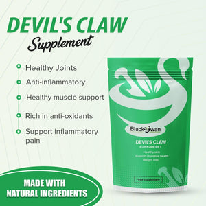 Black Swan Devil'S Claw Tablets - 3000Mg Antioxidant Formula anti Inflammation Joints Digestive Health Muscle Pain Relief Natural Herbal Supplement - 60 Tabs 2 Month Supply