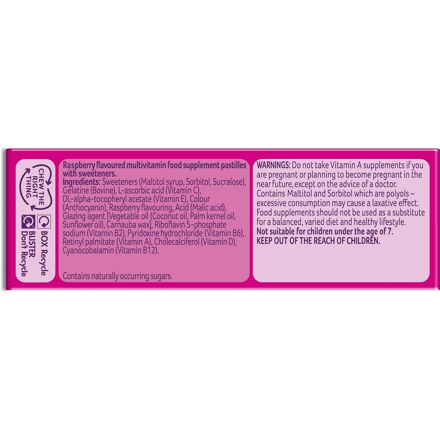 Bassetts Vitamins 7-11 Years Raspberry Flavour Multivitamins 30 Gummies